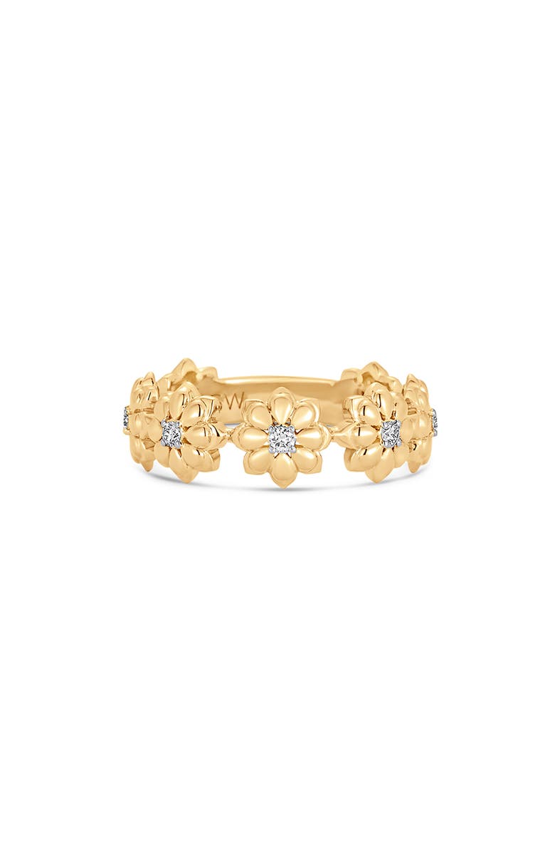Sara Weinstock Lierre Flower Eternity Ring, Main, color, Yellow Gold