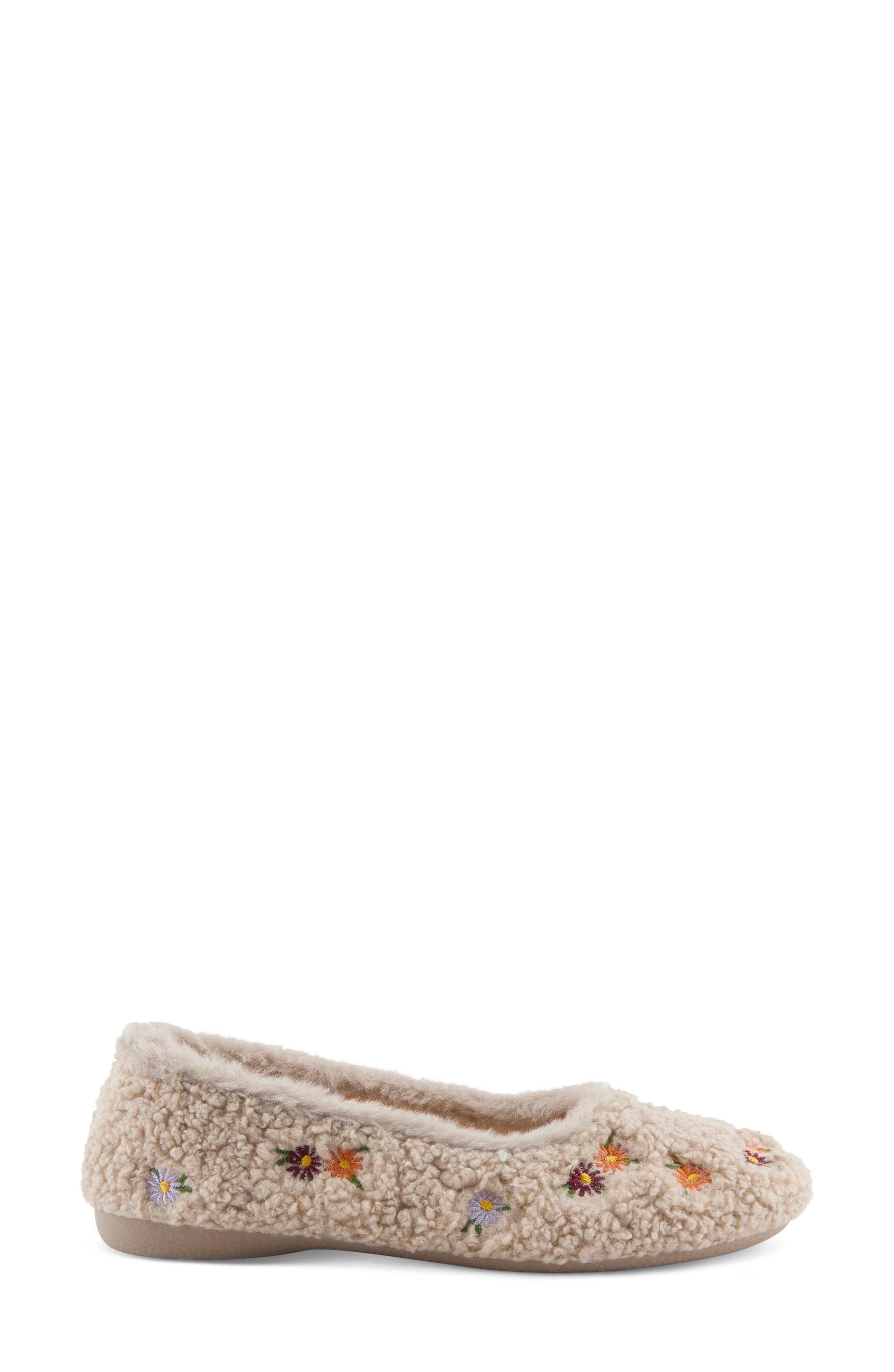 Fleece Ballet Slipper, Alternate, color, BEIGE MULTI