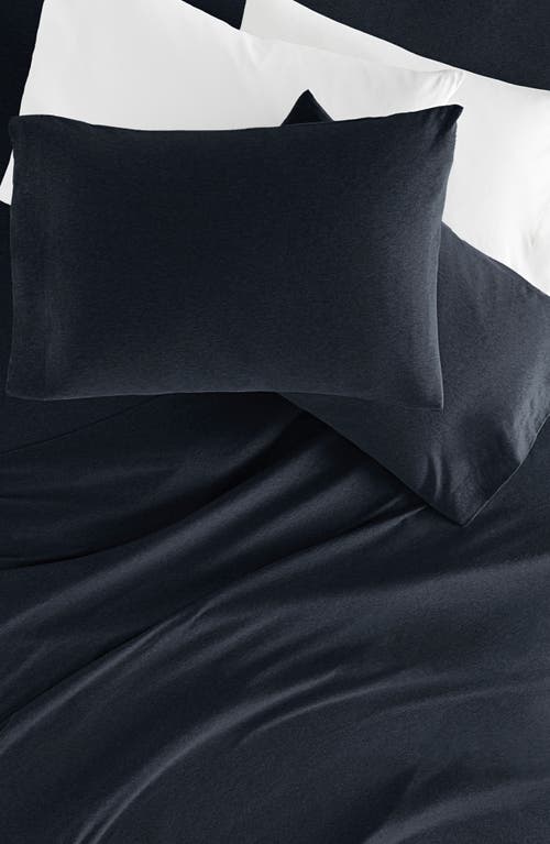 Homespun 4-piece Cotton Jersey Sheet Set In Navy