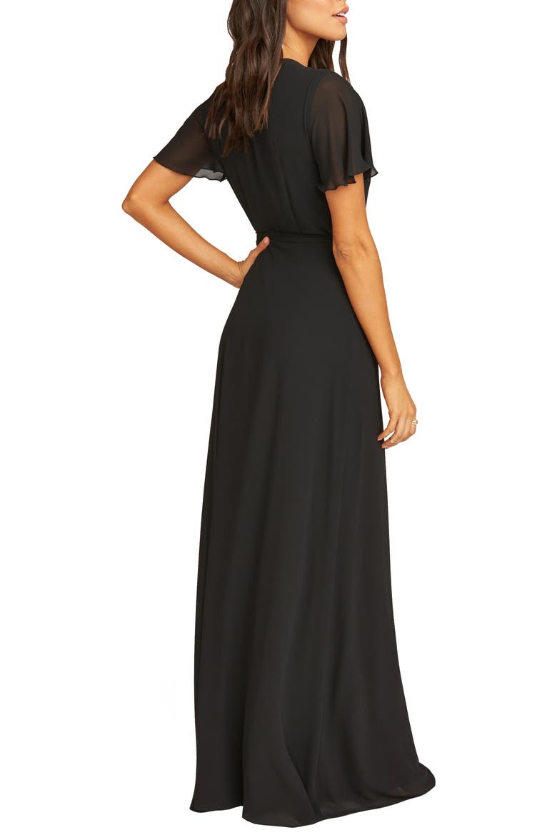Noelle Wrap Dress, Alternate, color, BLACK CHIFFON