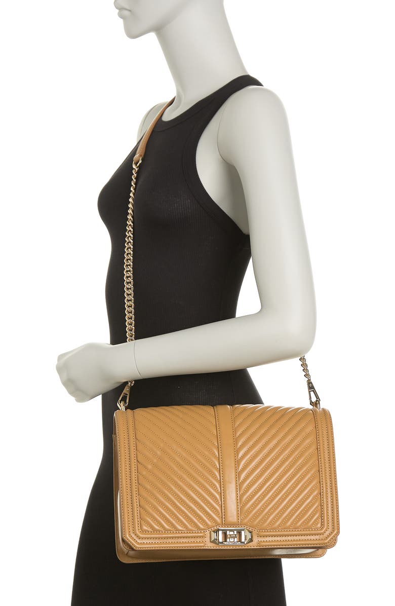 Rebecca Minkoff Chevron Quilted Leather Jumbo Love Crossbody, Alternate, color,