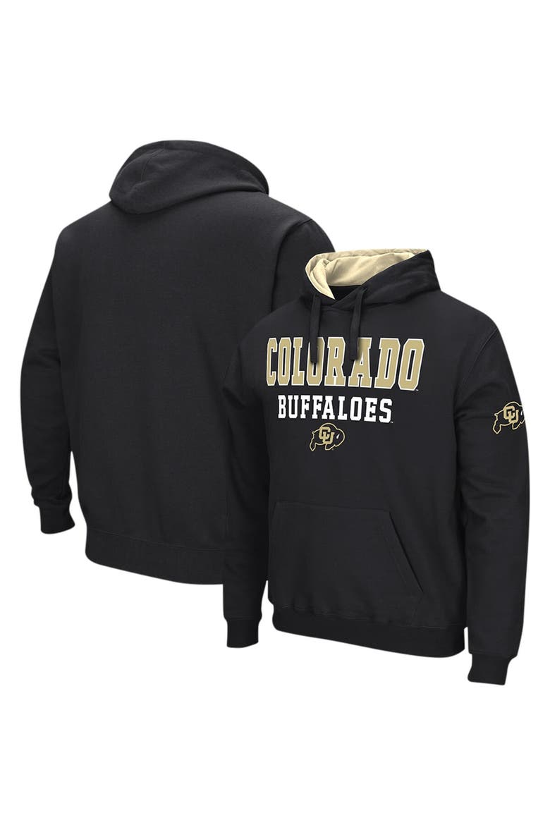 Men's Colosseum Black Colorado Buffaloes Sunrise Pullover Hoodie, Main, color, Black