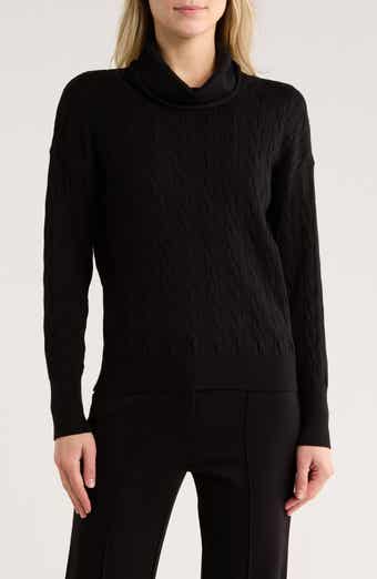 ELIE ELIE TAHARI Cable Stitch Turtleneck Sweater