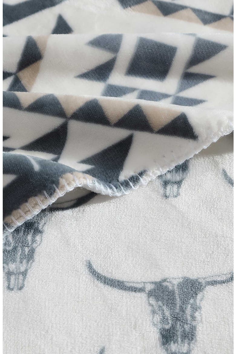 Dakota Reversible Faux Shearling Throw Blanket, Alternate, color, GREY