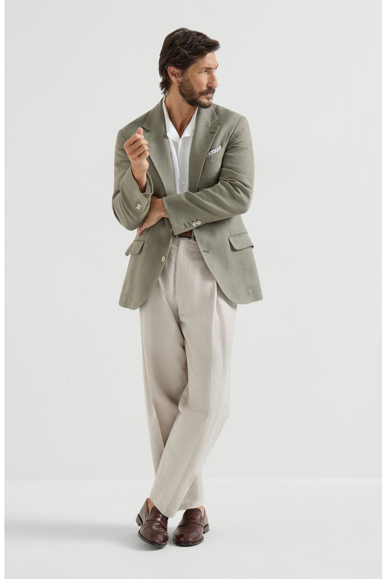 Hopsack deconstructed blazer, Alternate, color, Khaki