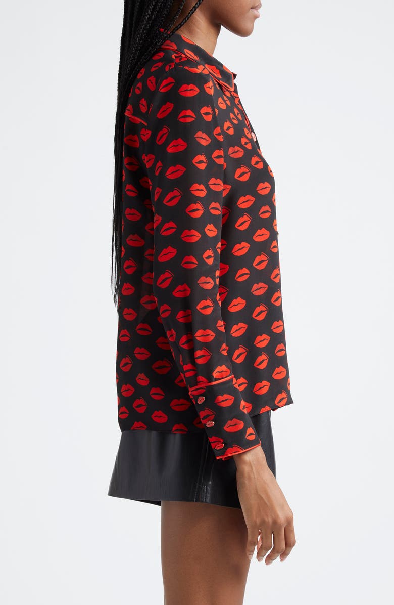 Alice + Olivia Willa Print Silk Shirt, Alternate, color,