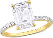 DELMAR 10K Gold Created Moissanite Engagement Ring