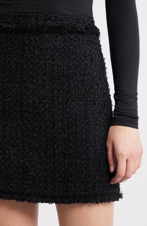 Hugo Boss Boss Vokila Textured Knit Miniskirt In Black