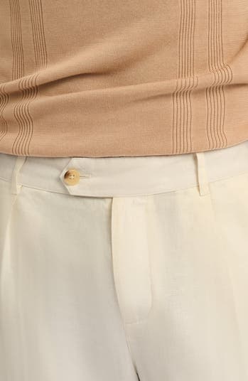 Linen Tapered Pleated Trouser