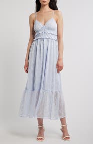 All in Favor Ruffle Hem Eyelet Dress