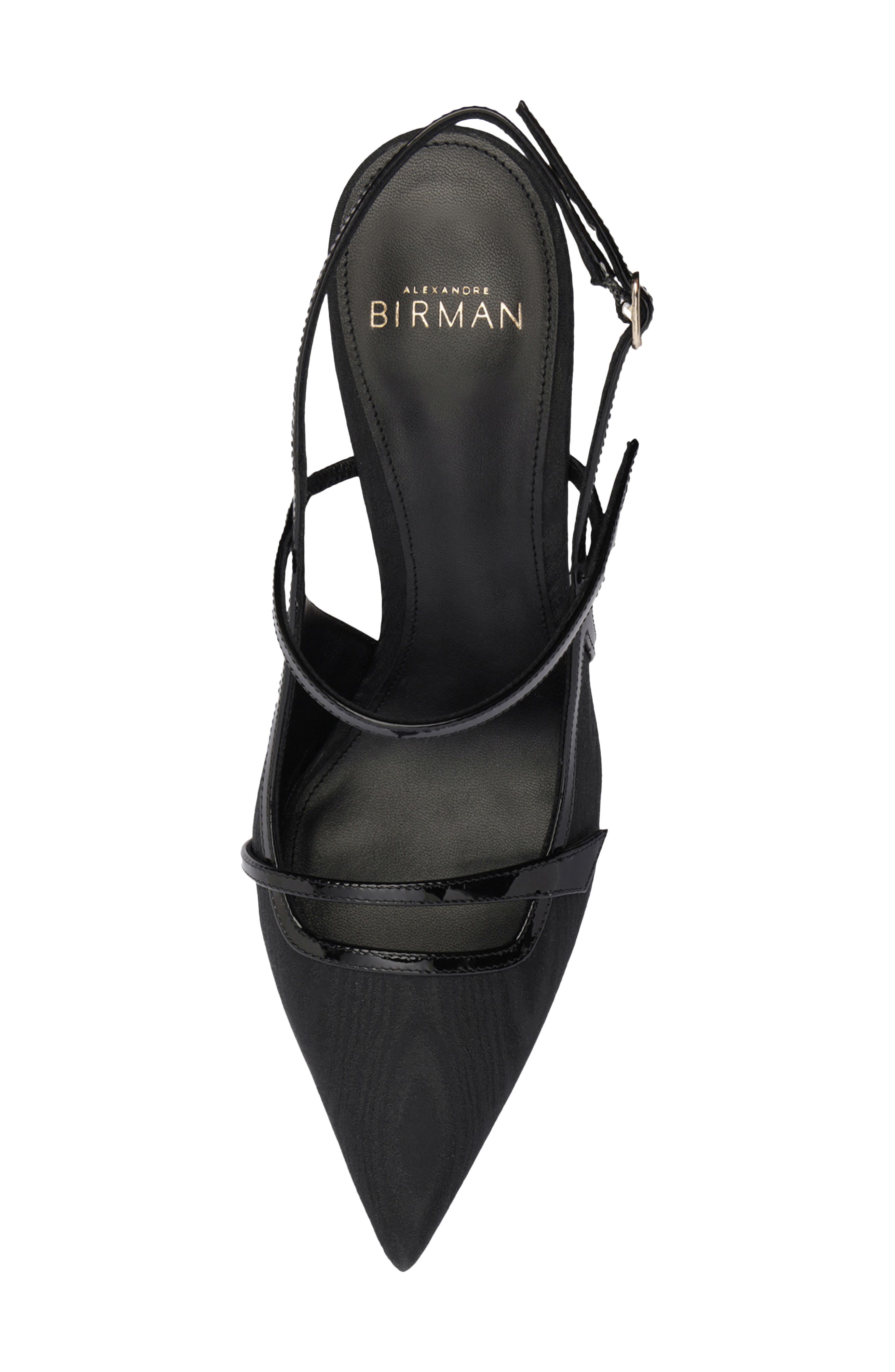 Alexandre Birman Tita Moiré Pointed Toe Slingback Pump, Alternate, color, Black
