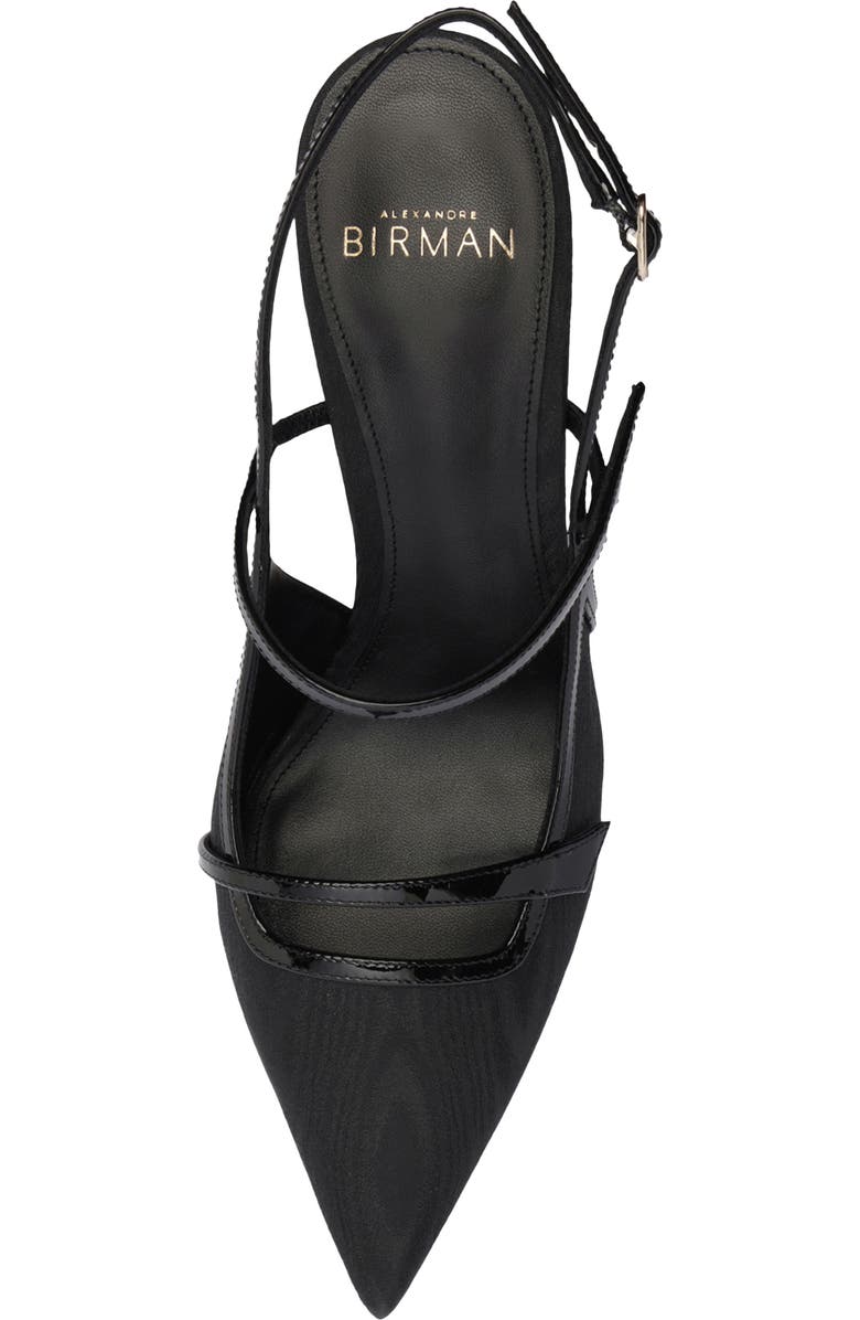 Alexandre Birman Tita Moiré Pointed Toe Slingback Pump, Alternate, color, Black