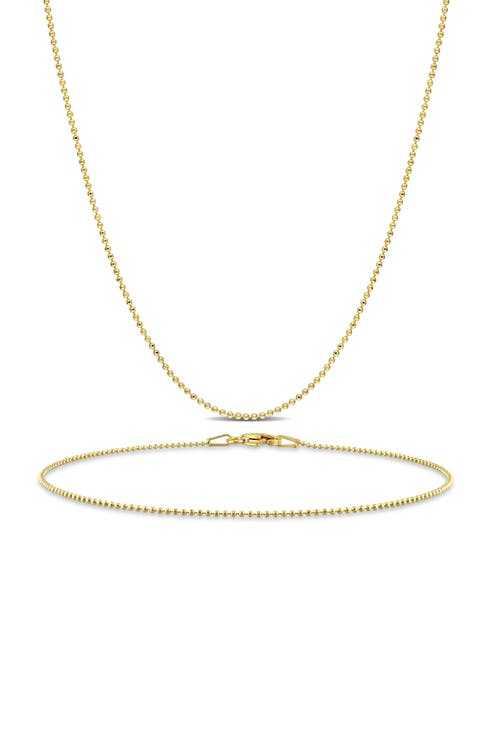 1mm Ball Chain Necklace & Bracelet Set