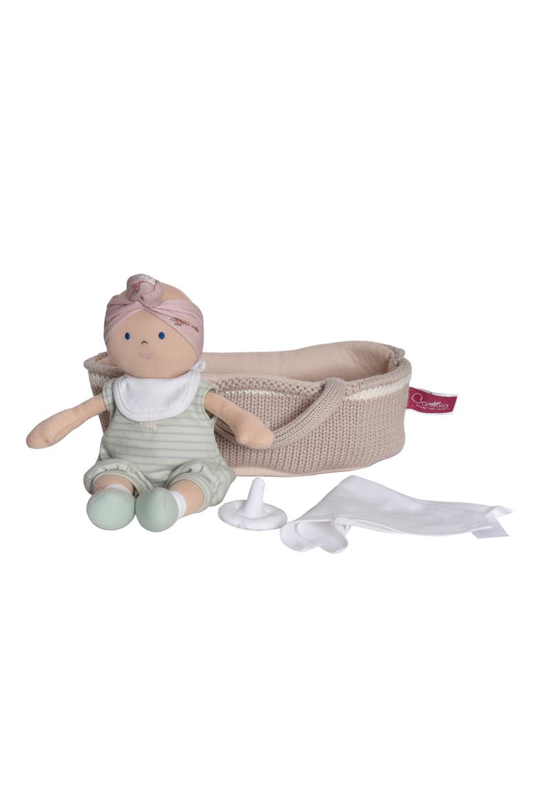Bonnika Doll & Carry Cot, Main, color, GREEN