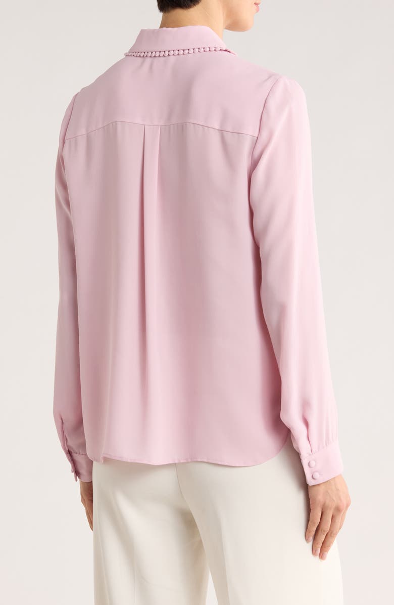 Gemma + Jane Lace Trim Button-Up Shirt, Alternate, color, Dusty Pink