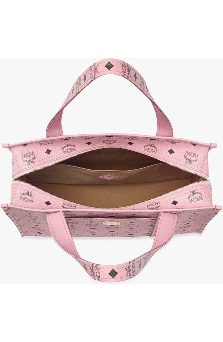 MCM Aren School Bag Tote in Visetos, Alternate, color, Soft Pink