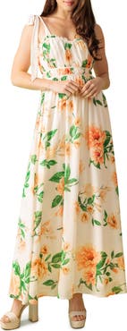 FLYING TOMATO Floral Tie Strap Maxi Dress