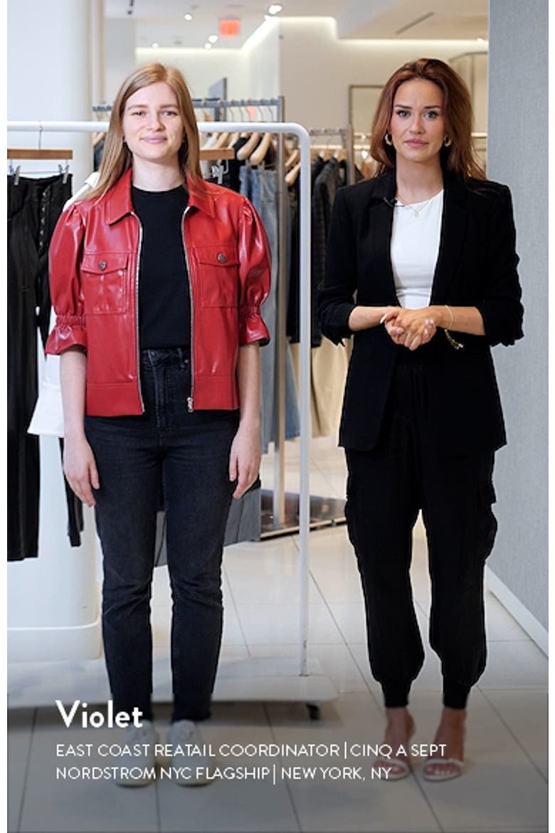 Holly Ruffle Faux Leather Jacket video