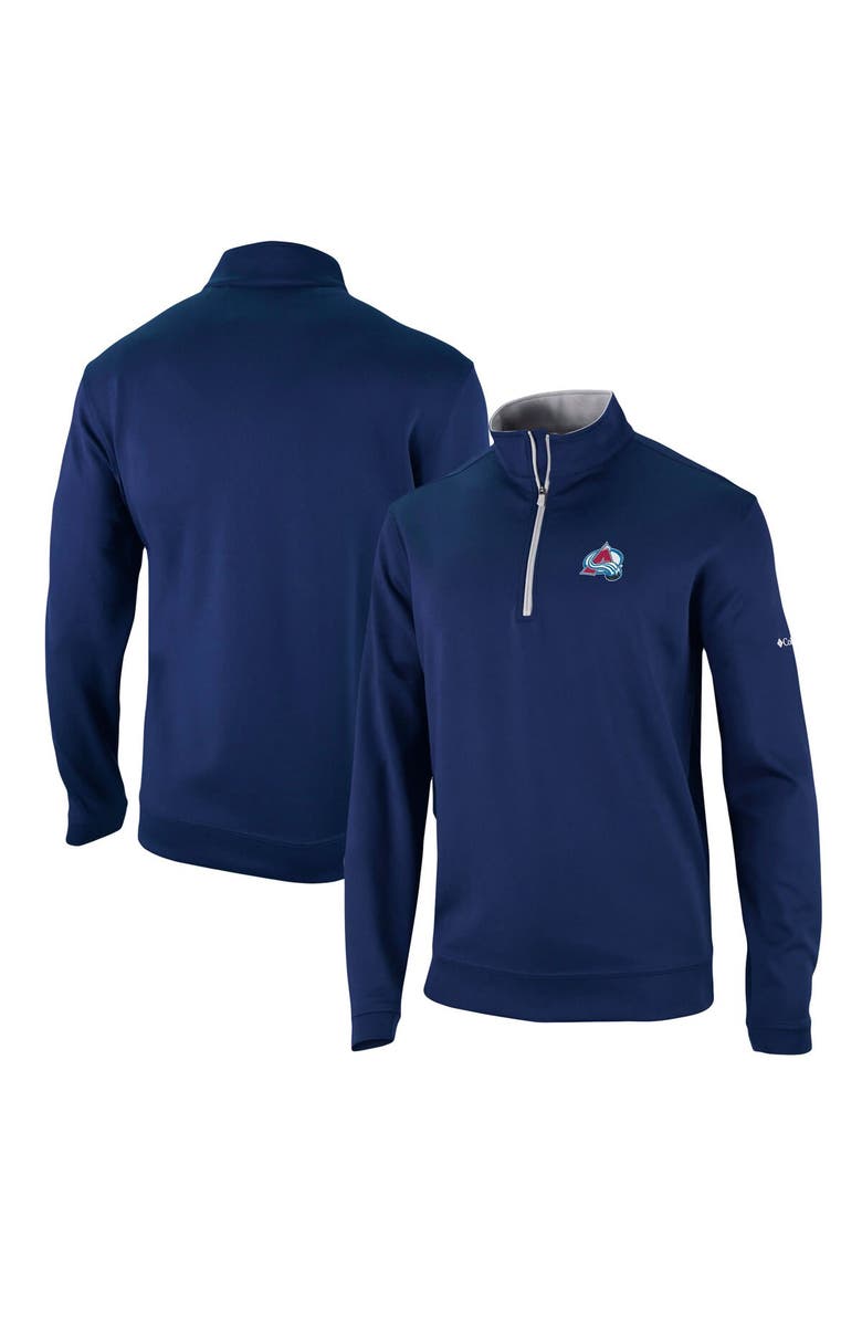 Columbia Men's Columbia Navy Colorado Avalanche Wickham Hills Omni-Wick Quarter-Zip Jacket, Alternate, color, Navy