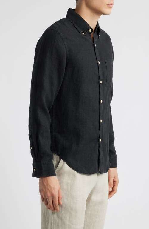 Alex Crane  Playa Linen Button-down Shirt In Night