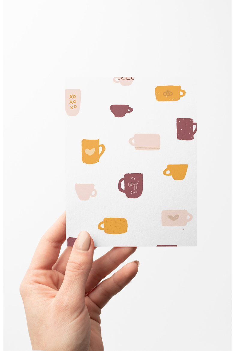 Fall Coffee Boxed Greeting Card Set, Alternate, color, Light Pink Envelopes