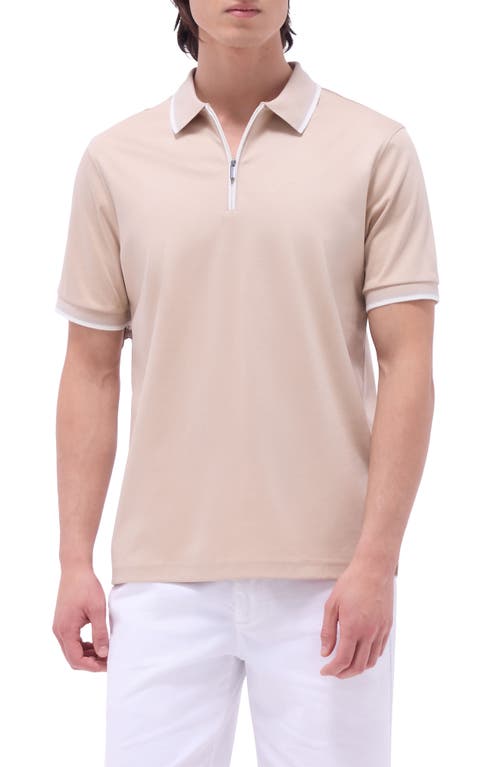 Bugatchi Tipped Quarter Zip Polo