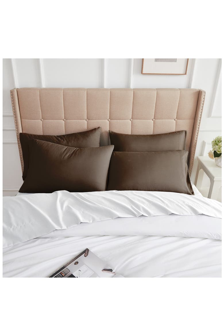 4 Piece Pillow Case Set, Alternate, color, BROWN