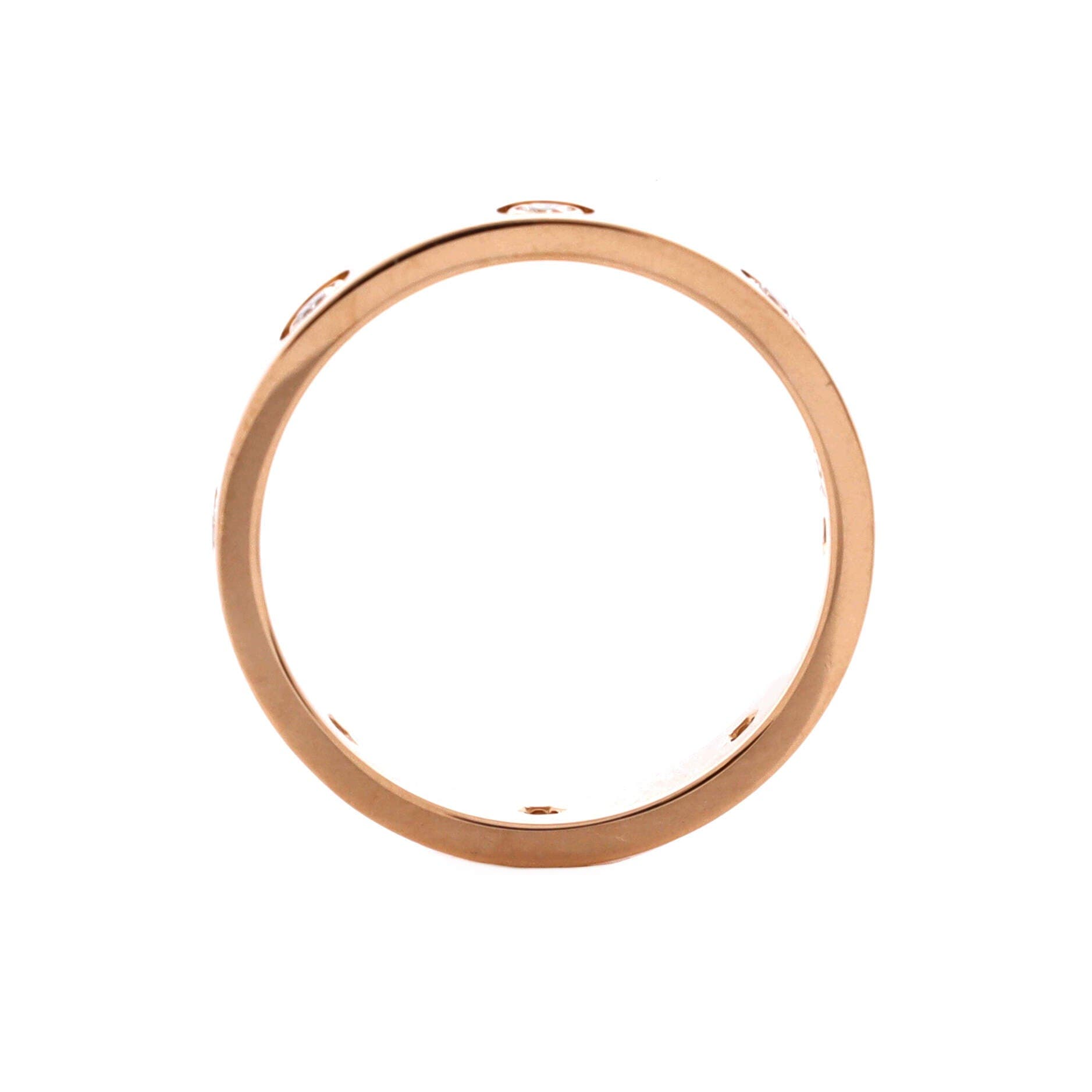 Love Wedding Band 8 Diamonds Ring 18K Rose Gold with Diamonds, Alternate, color, Metallic Gold