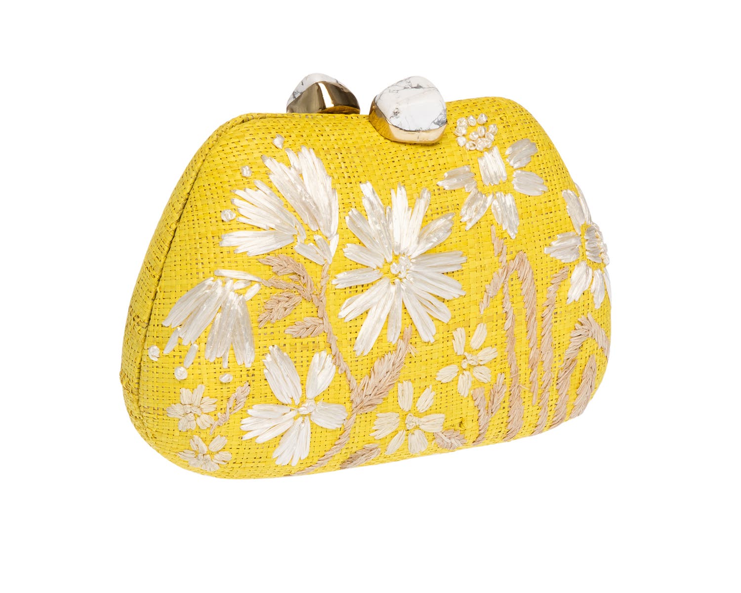 Tamu Embroidered Bean Clutch, Alternate, color, YELLOW