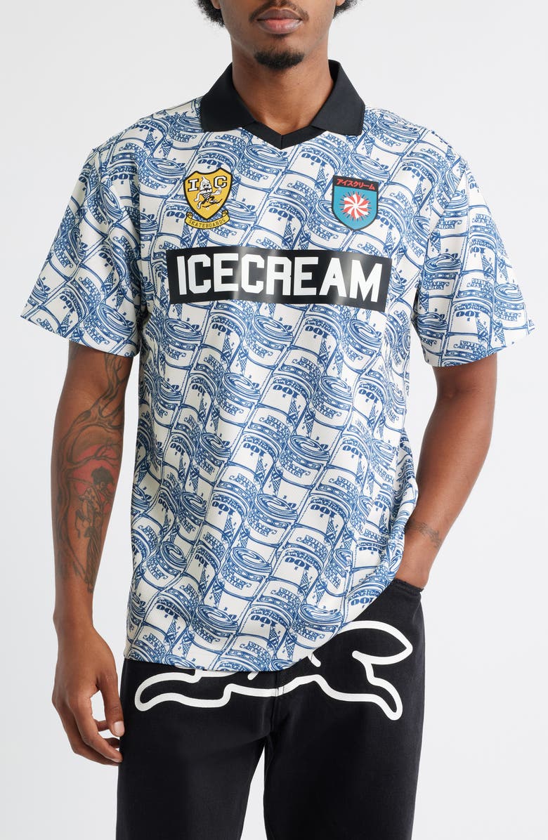 ICECREAM Stacks Soccer Jersey, Main, color, Antique White