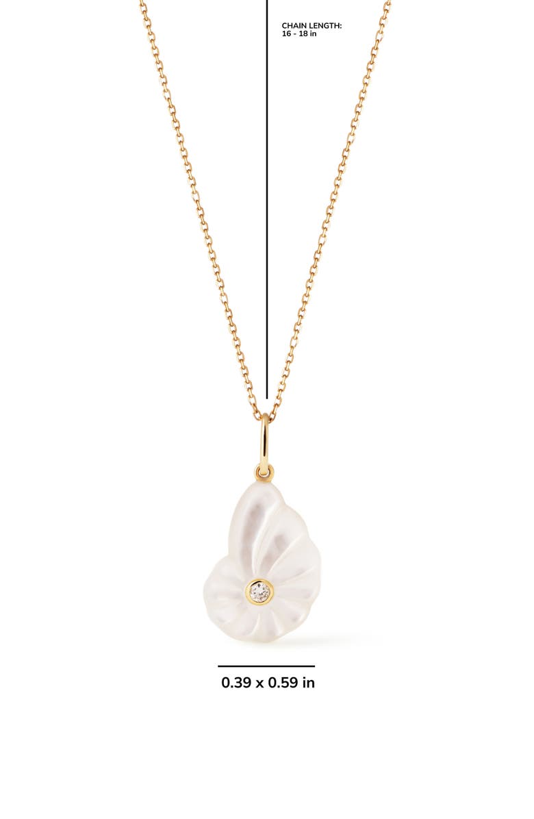 Ana Luisa Solid Yellow Gold - Mother of Pearl Shell Necklace, Alternate, color, Gold