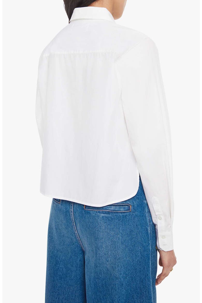 The Honor Rhinestone Detail Cotton Button-Up Shirt, Alternate, color, WHITE