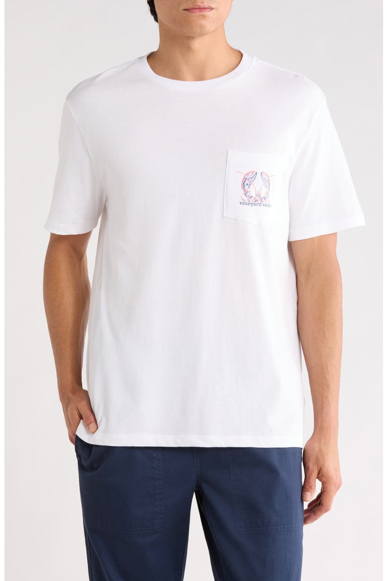 Tile Lobster Pocket Cotton Graphic T-Shirt, Main, color, WHITE CAP