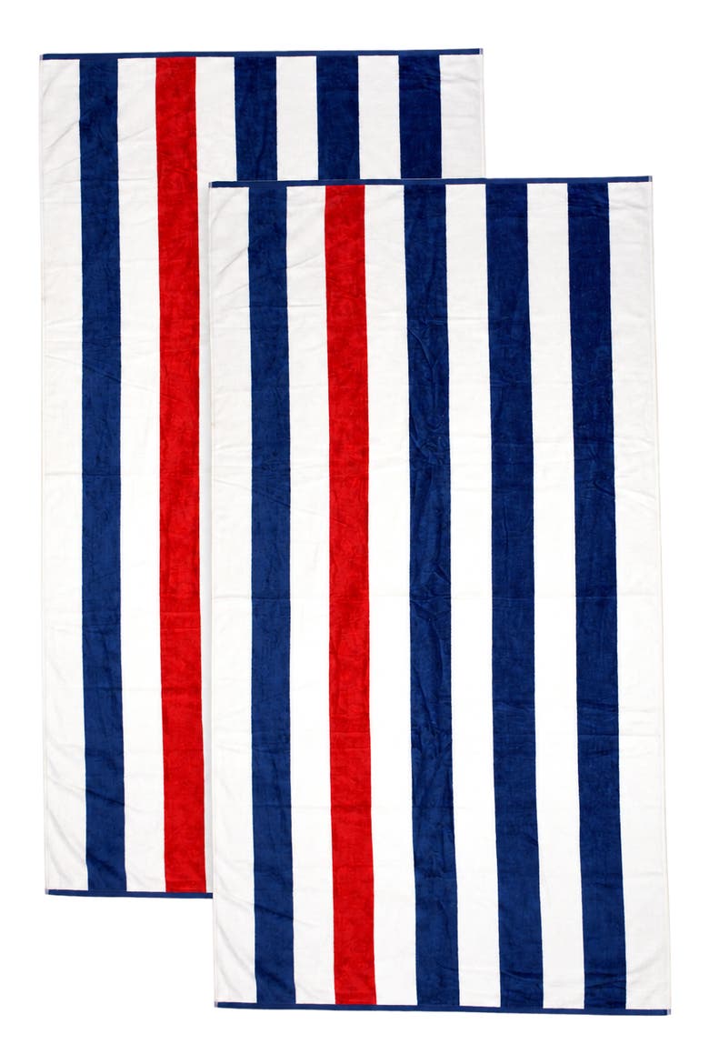 Port Stripe Jacquard Beach Towel, Main, color, CABANA STRIPE