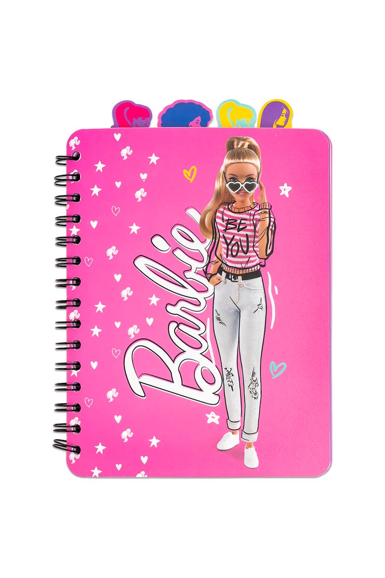 4 Tab Journal ,Barbie, 160 Pages, Fashion Themed Spiral Notebook, 3+, Main, color, Multicolored