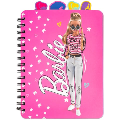 4 Tab Journal ,Barbie, 160 Pages, Fashion Themed Spiral Notebook, 3+