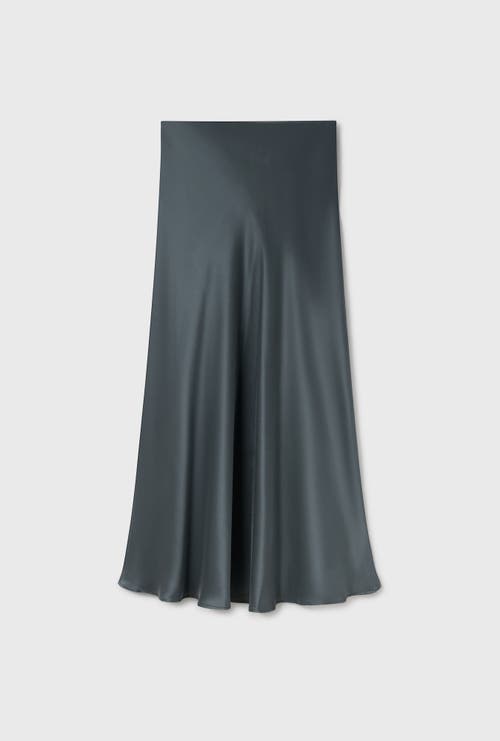 Silk Laundry Long Bias Cut Skirt Slate In Slate