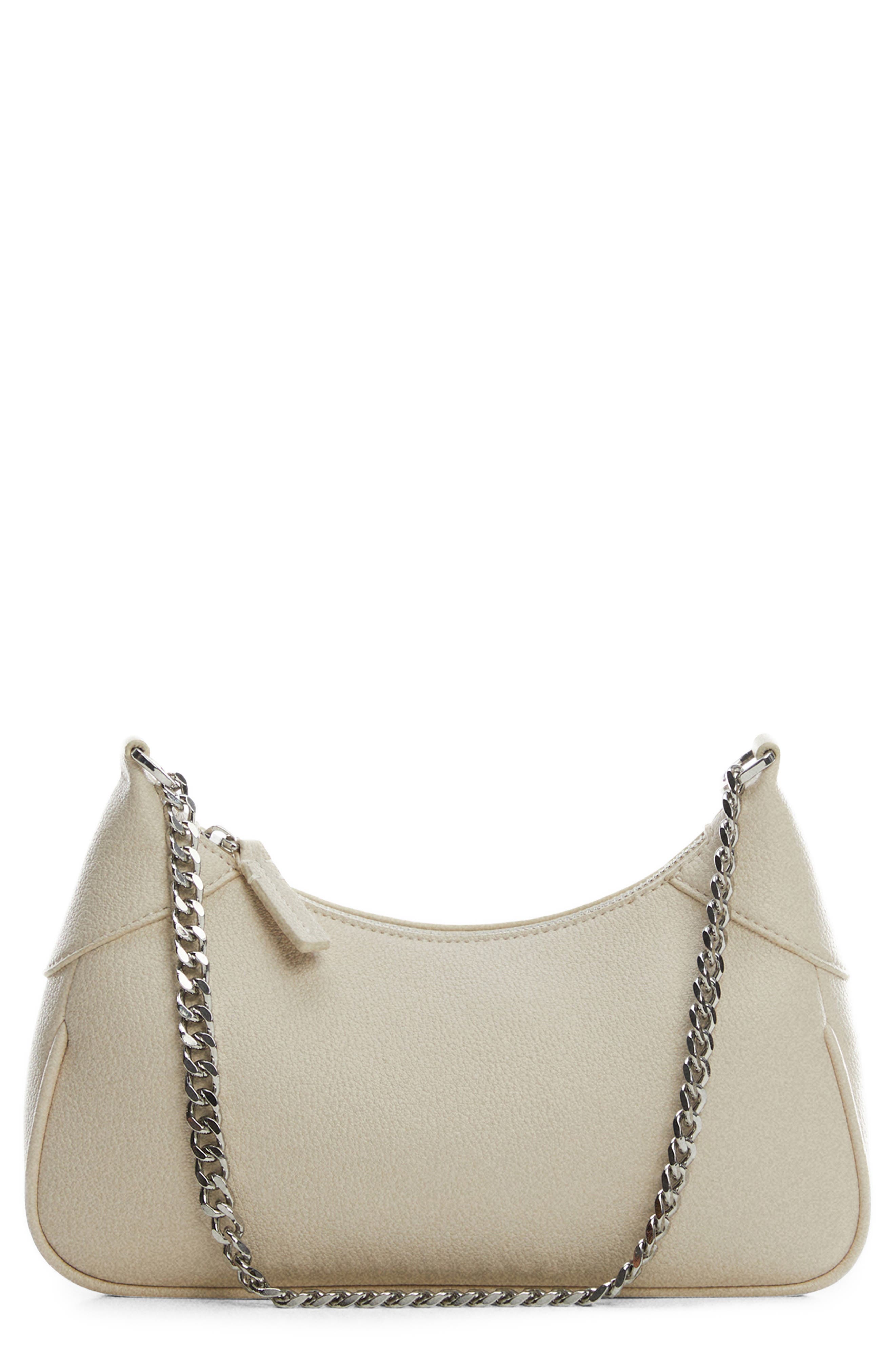 MANGO Faux Leather Hobo Bag, Main, color, 