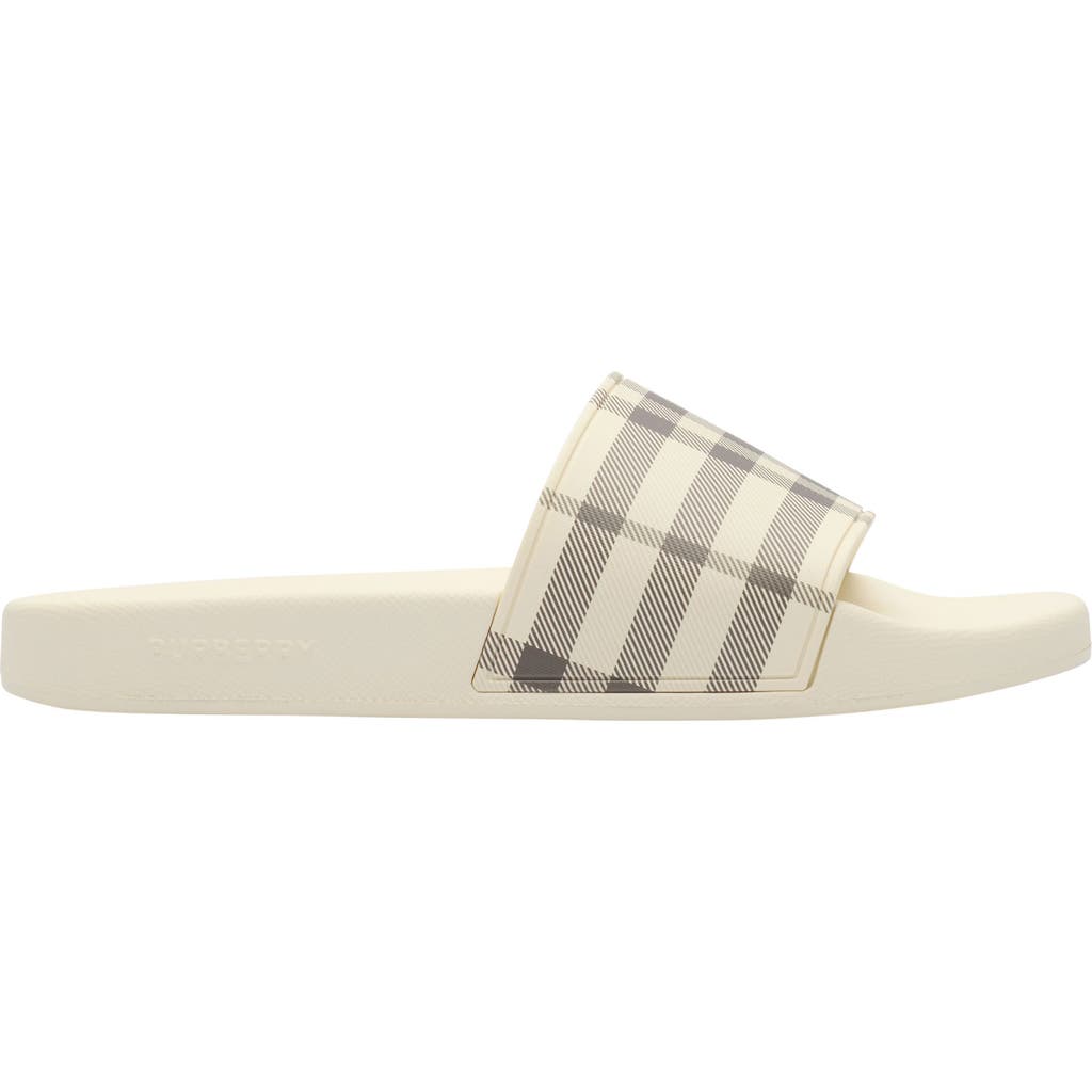 Burberry Furley Check Slide Sandal In Nude