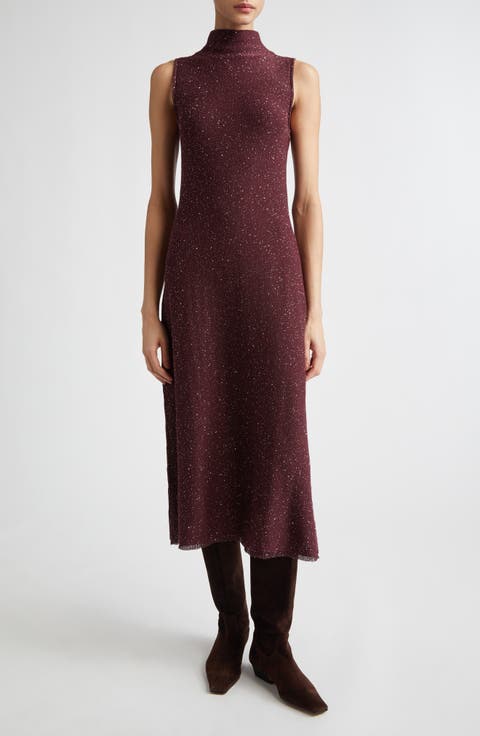 Marian Sleeveless Shimmer Sweater Dress