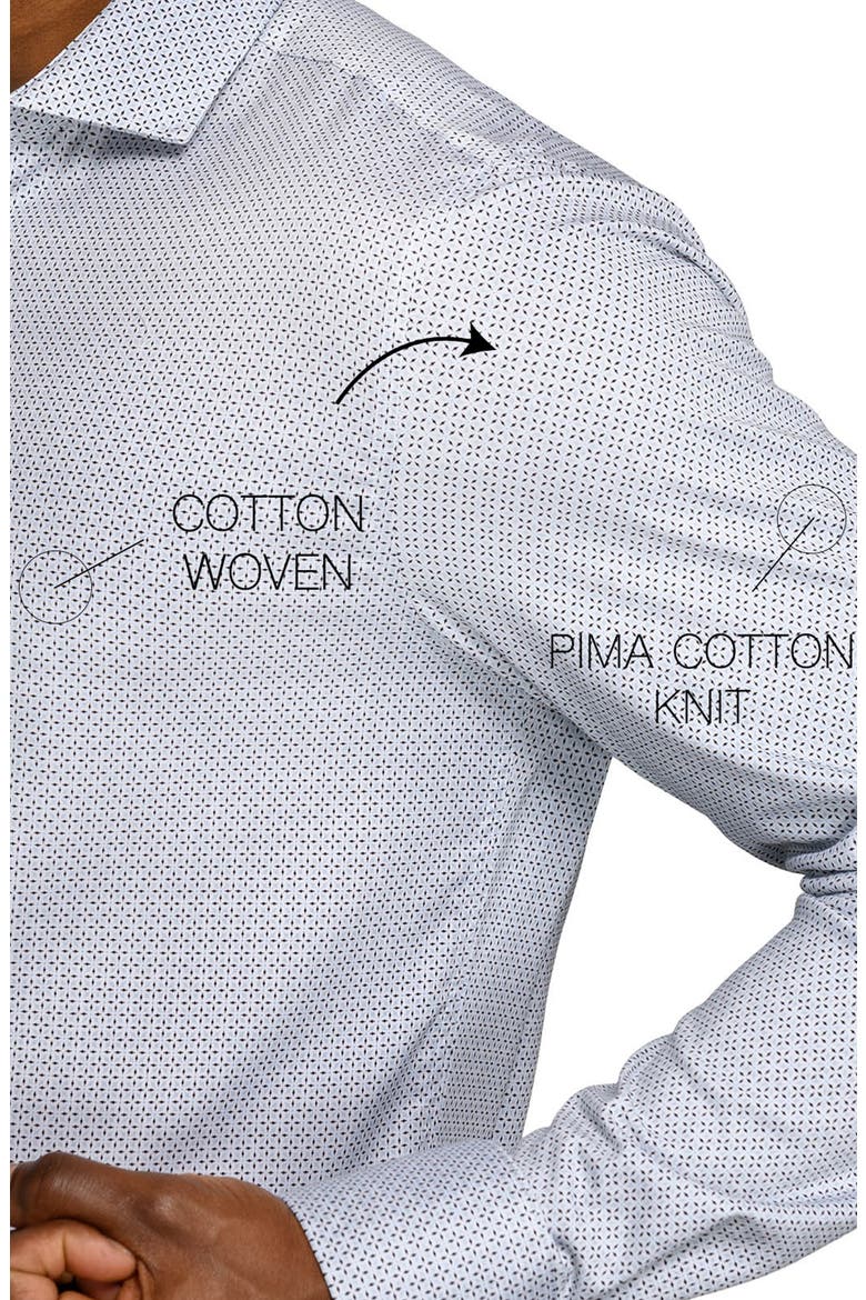 Slim Fit Abstract Cross Reworked Dress Shirt, Alternate, color, WHITE/ GREY