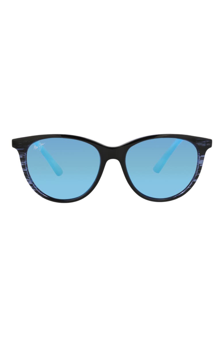 52mm Polarized Round Sunglasses, Main, color, BLUE BLUE BLUE