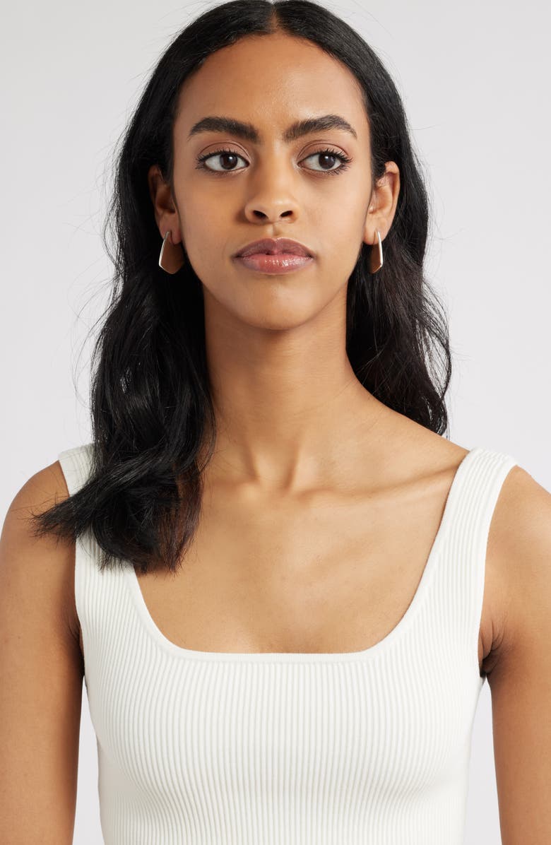 Open Edit Rounded Triangular Drop Earrings, Alternate, color, Silver