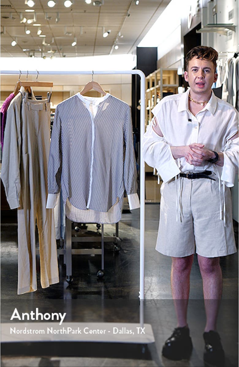 Stripe Contrast Button-Up Shirt, sales video thumbnail