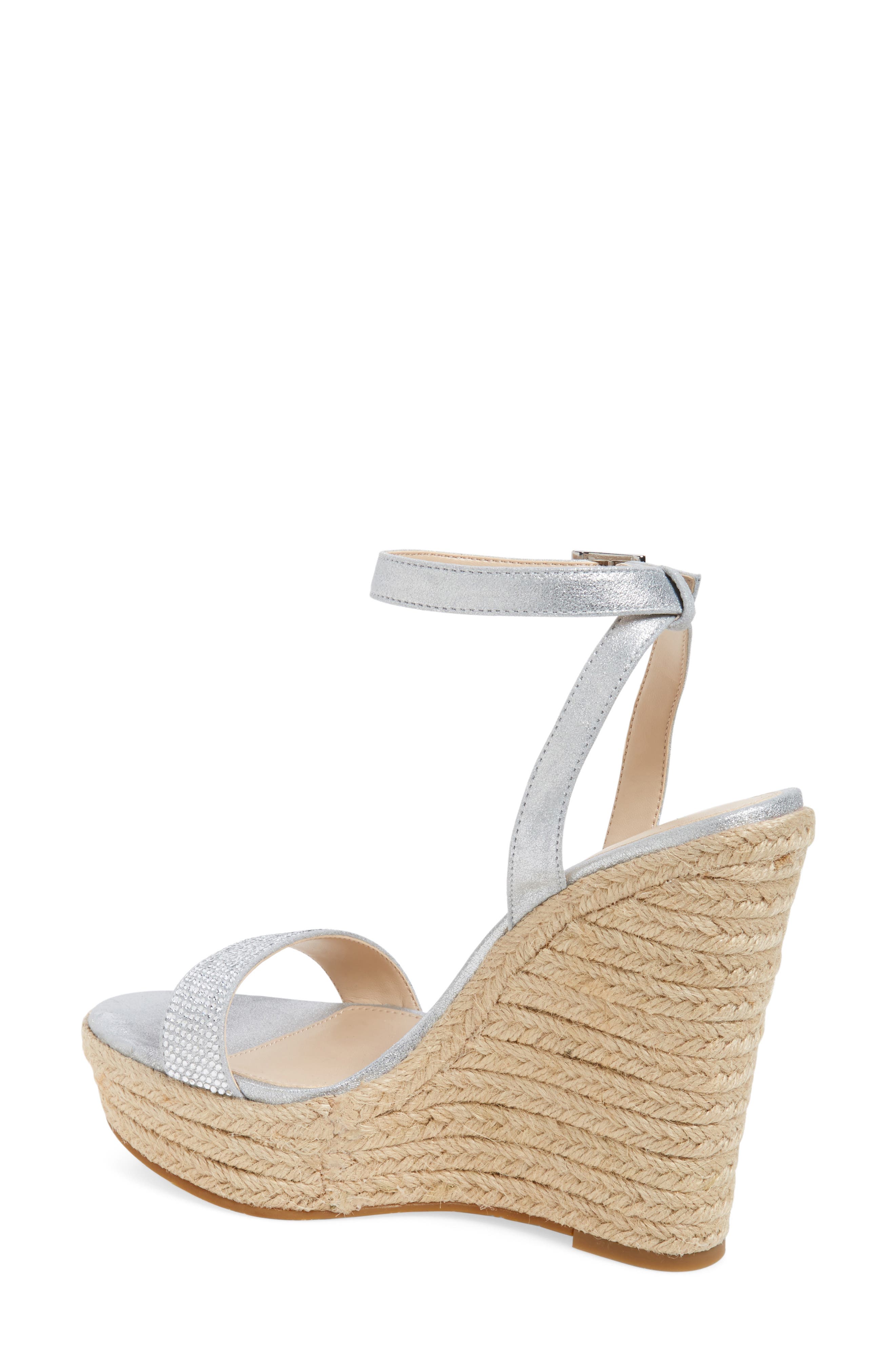 Only Embellished Platform Wedge, Alternate, color, SILVER LEATHER