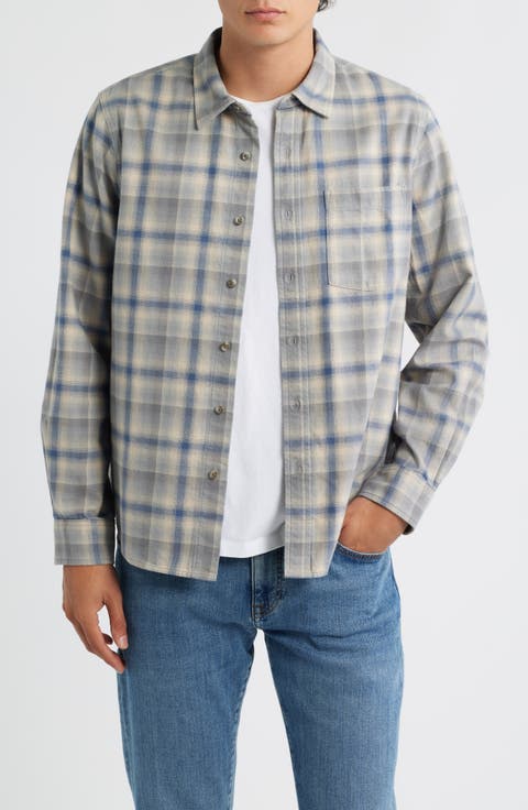 Plaid Flannel Button-Up Shirt