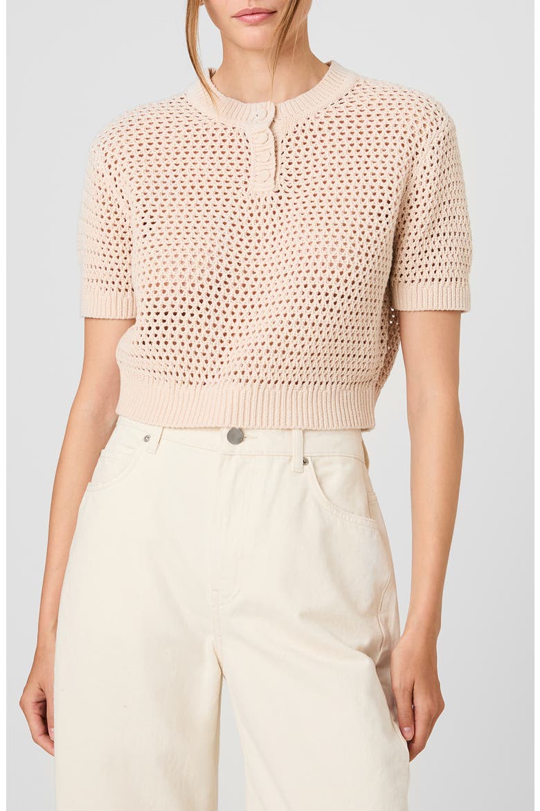 Teddy Open Stitch Sweater, Main, color, SEASHELL