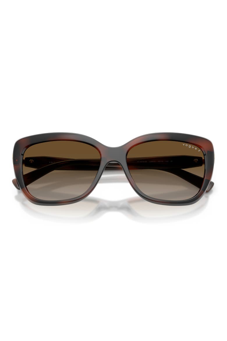 VO5678SB 55mm Polarized Butterfly Sunglasses, Alternate, color, BROWN HAVANA / GREY BROWN