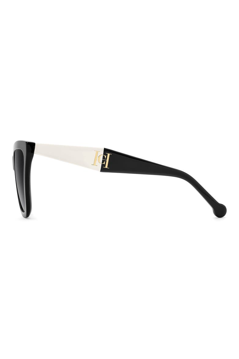 59mm Gradient Cat Eye Sunglasses, Alternate, color, BLACK WHITE/ DARK GREY