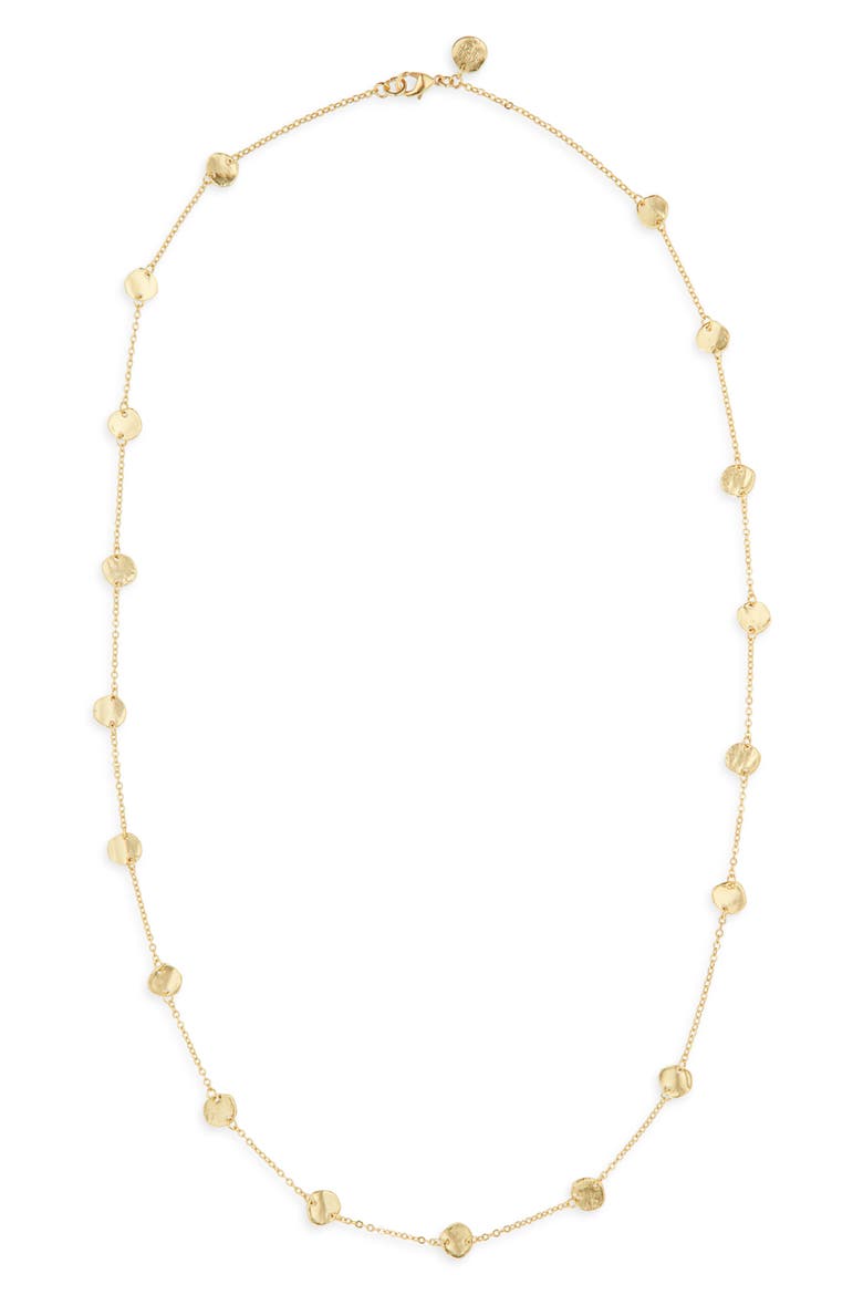 Mini Coin Station Necklace, Main, color, GOLD